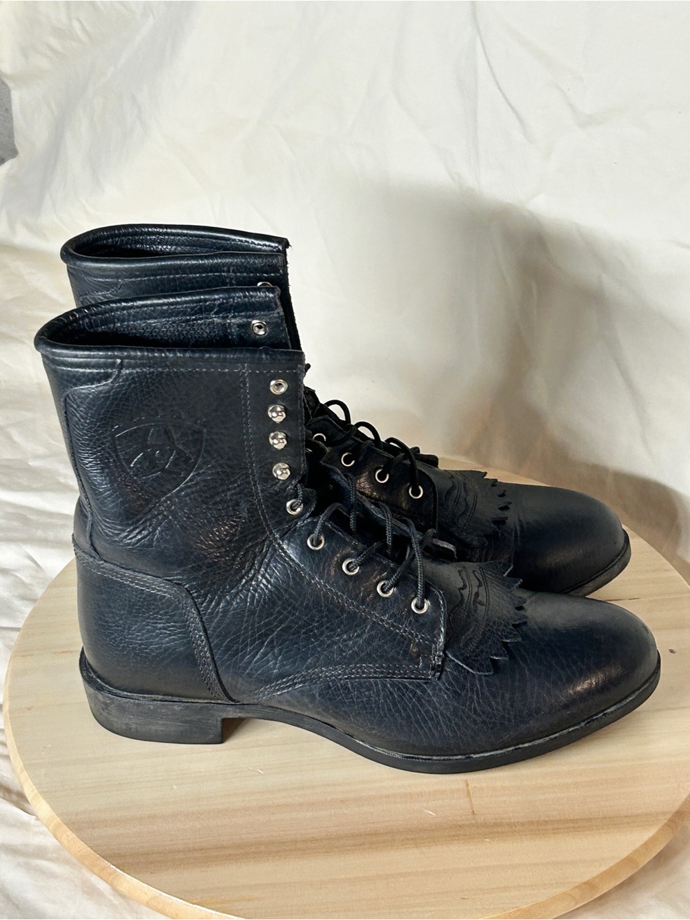 Ariat Men's Heritage Lacer II Black Leather Ankle Boots US 9.5 EU 42.5
